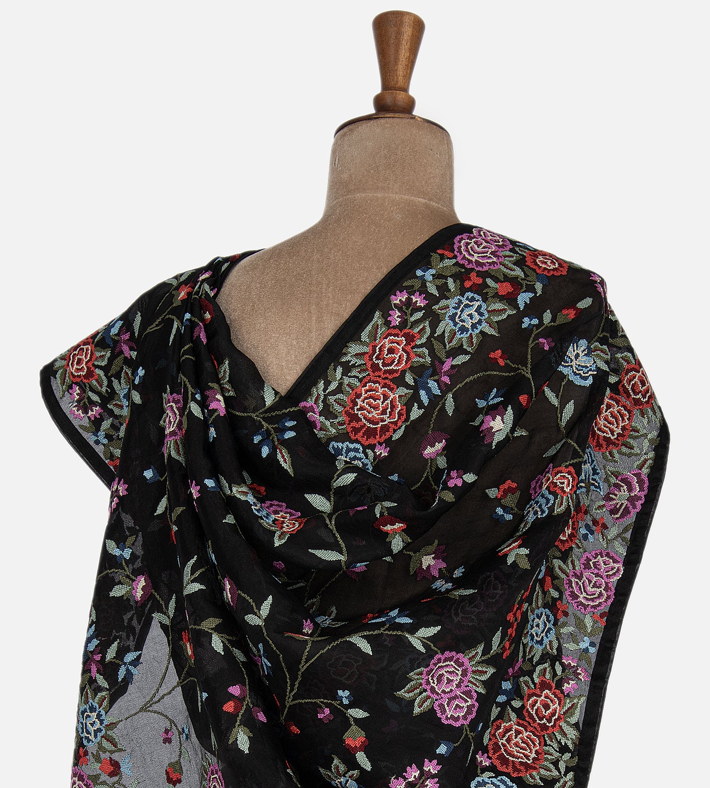 Black Organza Embroidery Saree
