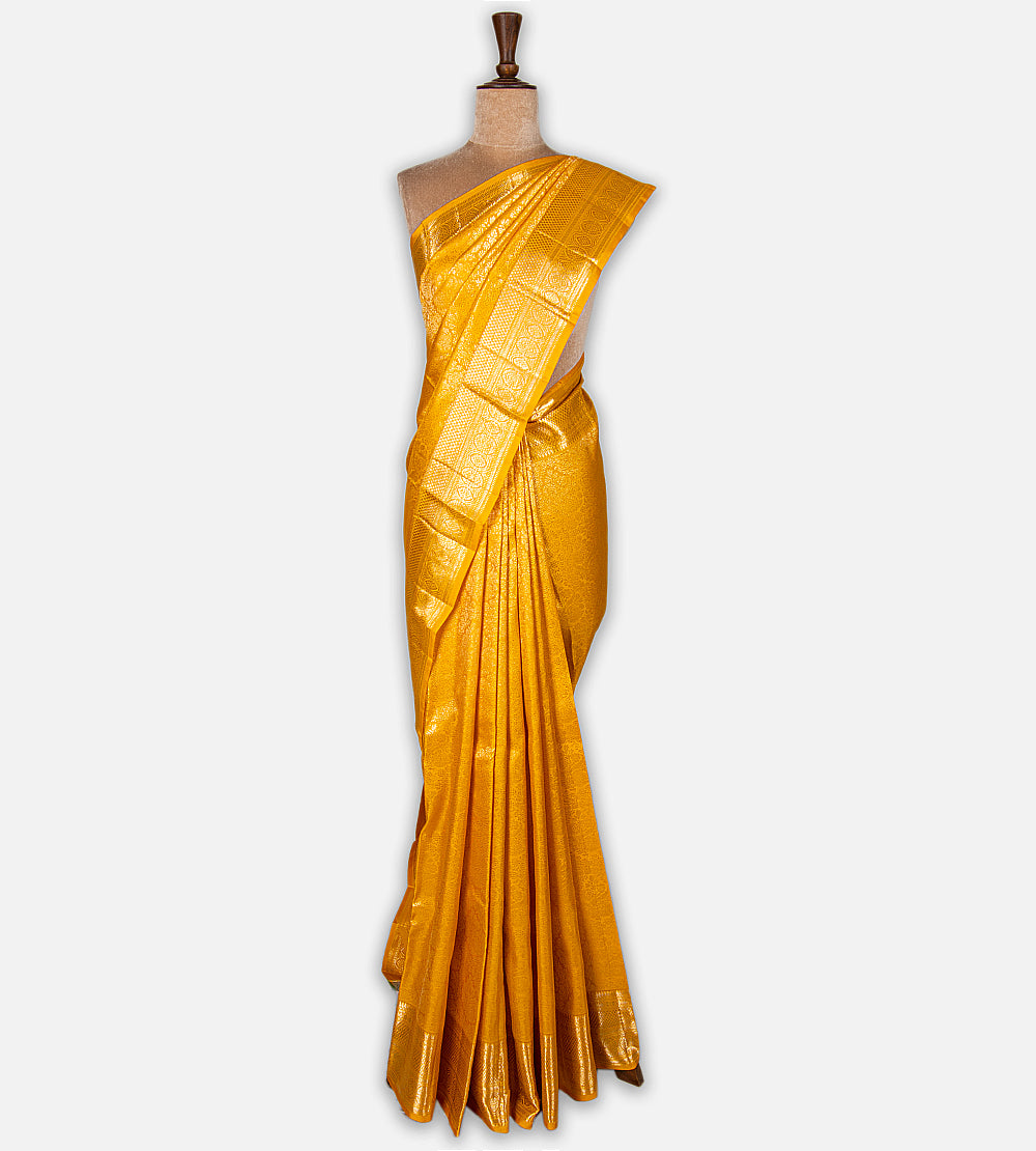 Yellow Kanchipuram Silk Saree
