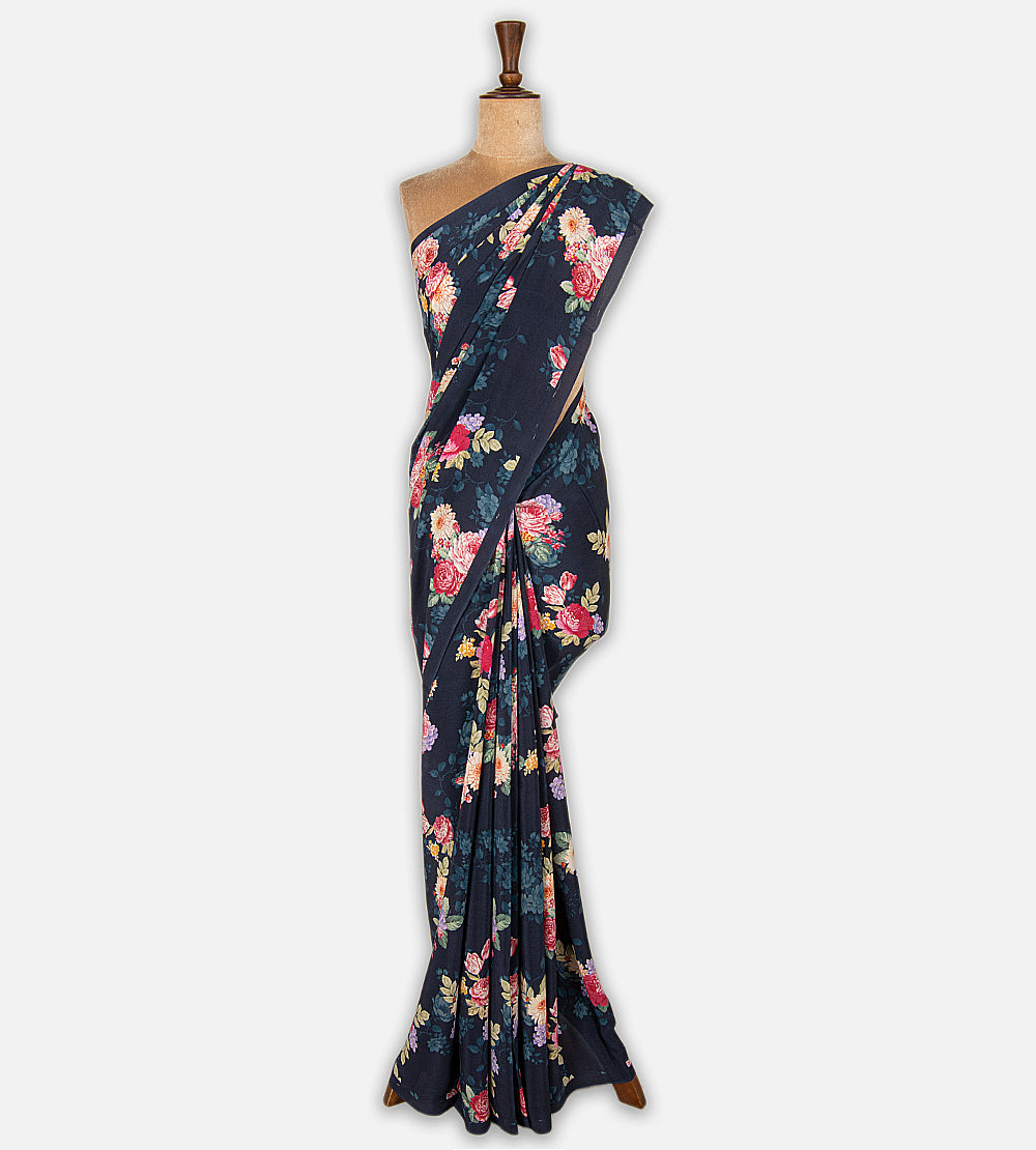 Blue Georgette Saree