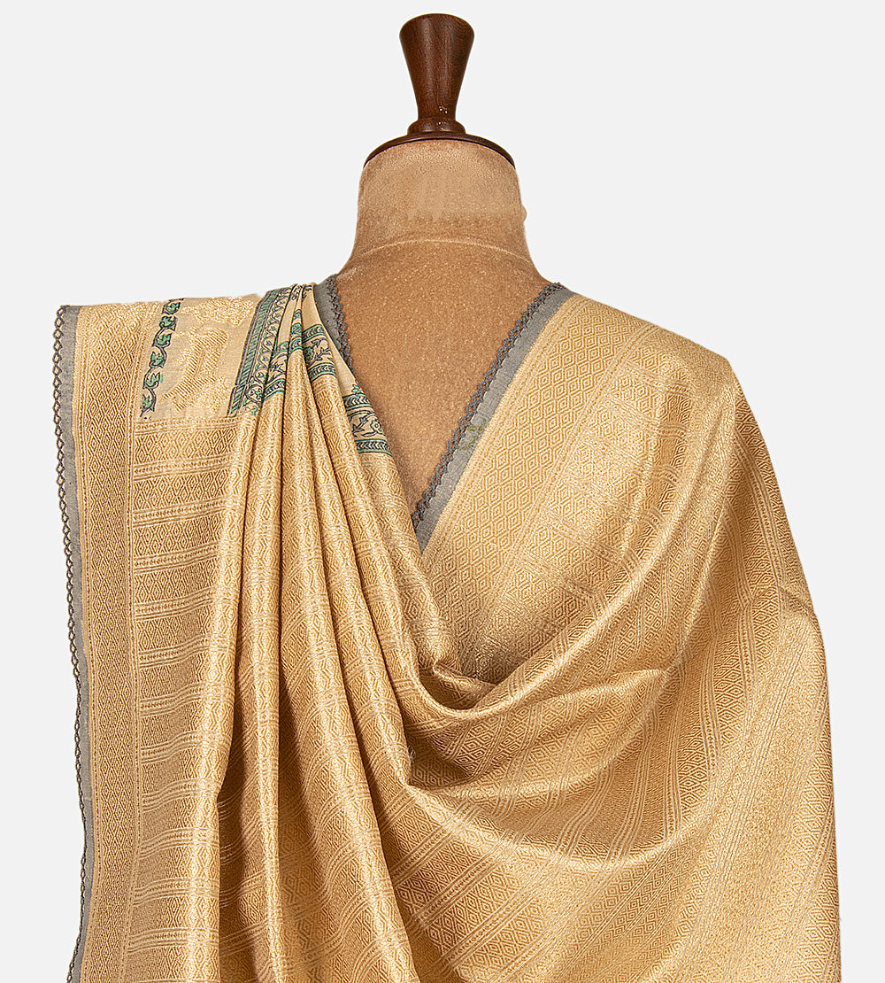 Beige Moonga Tussar Saree