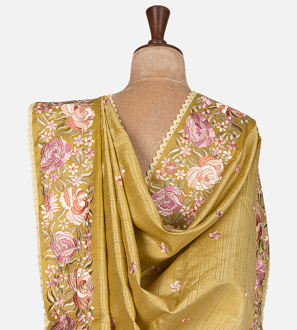 Gold Colour Semi Tussar Saree